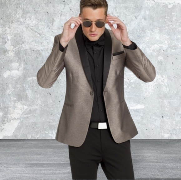 MOD Mark of Distinction modern "Starlight" silver tuxedo Prom jacket NWT Sz 39R - Picture 13 of 14